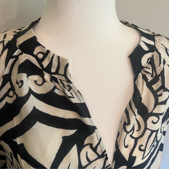 H&M Black/Tan Floral Patterned Dress Size Large - Picture 6 of 8